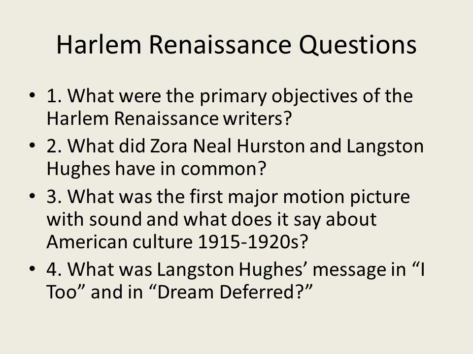 Harlem Renaissance Summary